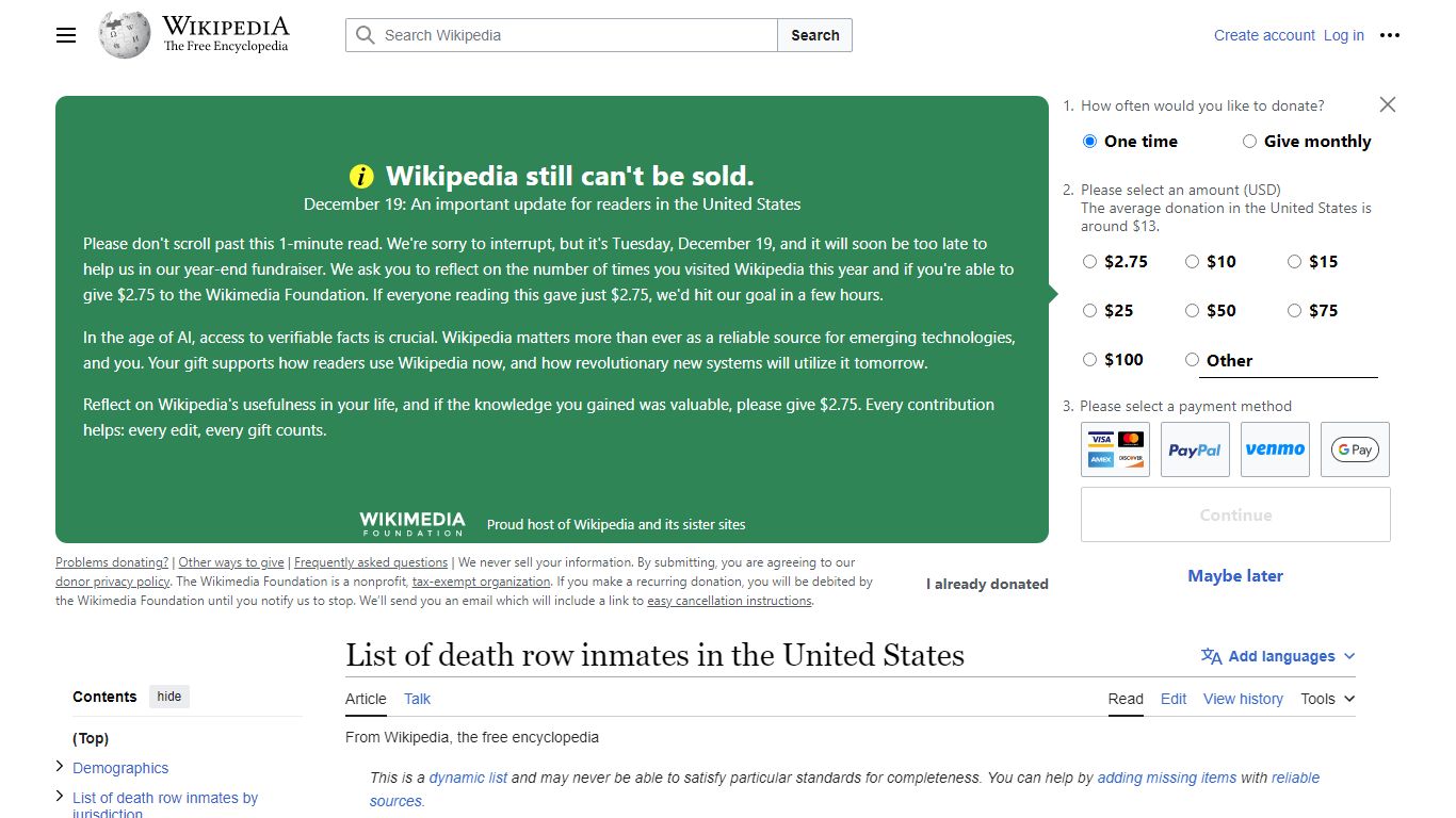 List of death row inmates in the United States - Wikipedia